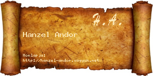 Hanzel Andor névjegykártya